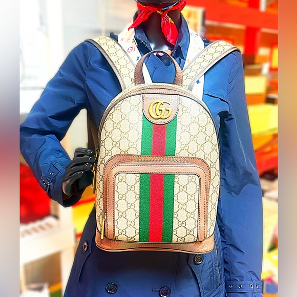 GUCCI Brown GG Supreme Canvas Ophidia
Backpack Small - Picture 8 of 8